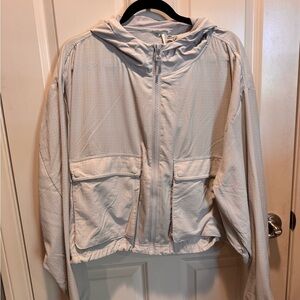 Fabletics Light Gray Ripstop Cargo Jacket